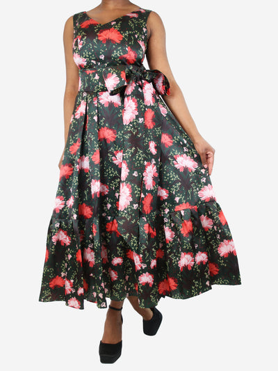 Dark green sleeveless floral printed dress - size UK 14 Dresses Erdem 