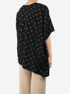 Y's Black polka dot top - size UK 10