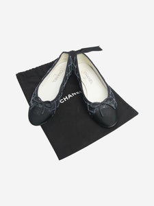 Chanel Indigo denim quilted ballet flats - size EU 38