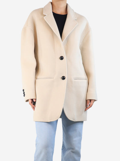 Cream single-breasted wool coat - size UK 8 Coats & Jackets Isabel Marant 