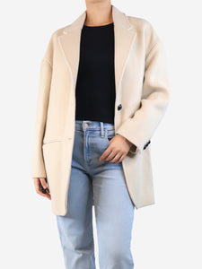 Isabel Marant Cream single-breasted wool coat - size UK 8