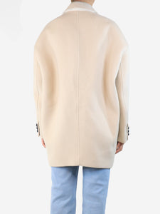 Isabel Marant Cream single-breasted wool coat - size UK 8