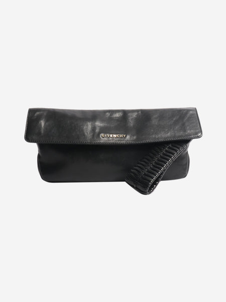 Black leather clutch product image
