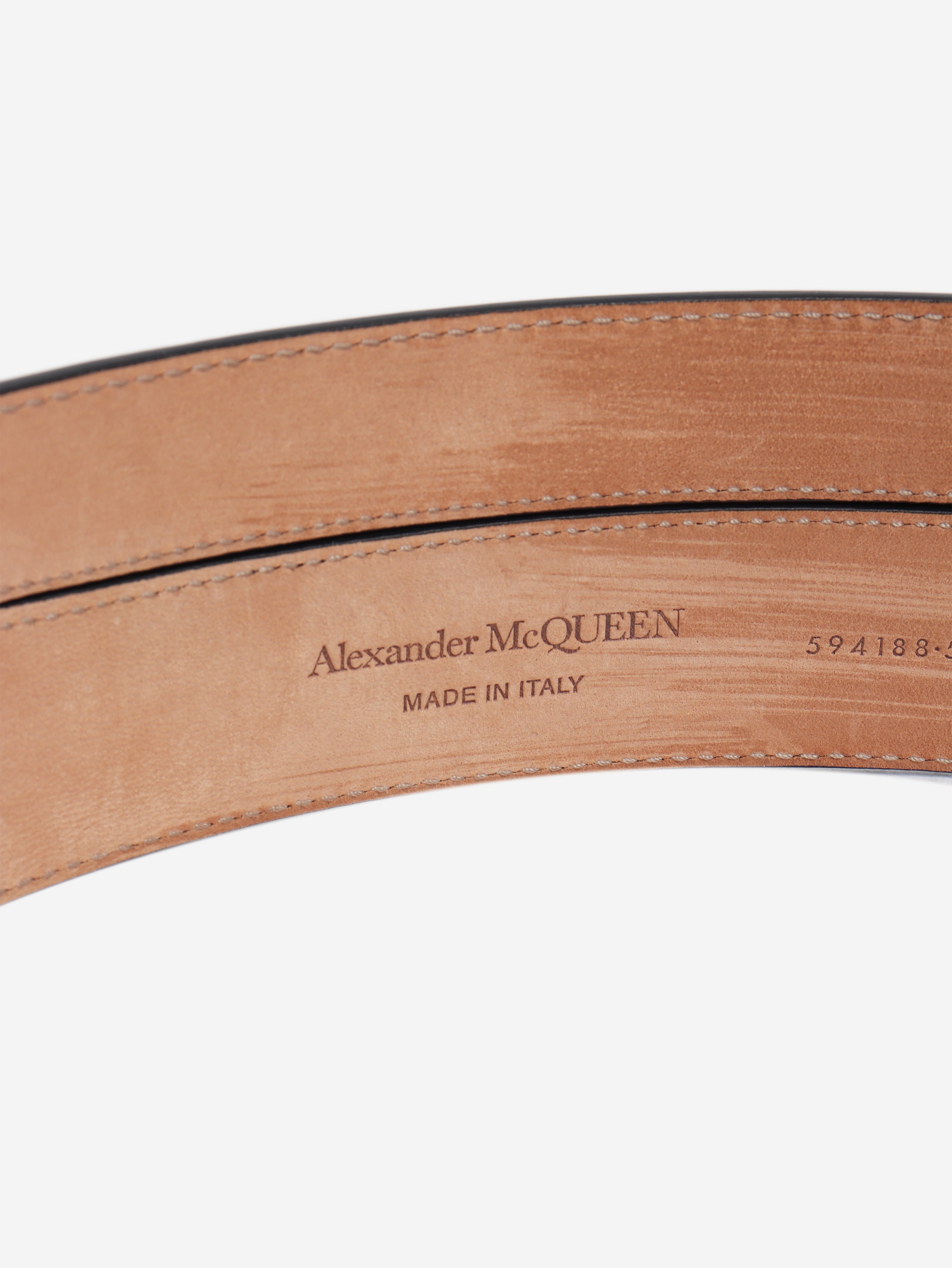 Black studded leather belt