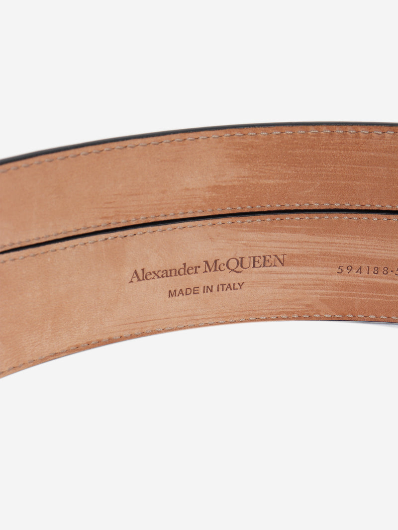 Black studded leather belt