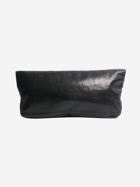 Black leather clutch alternate image