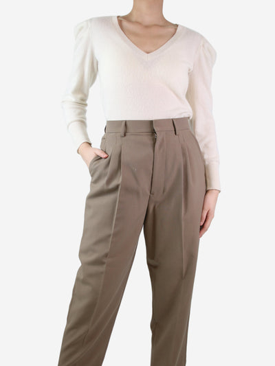 Cream V-neckline cashmere jumper - size S Knitwear Madeleine Thompson 