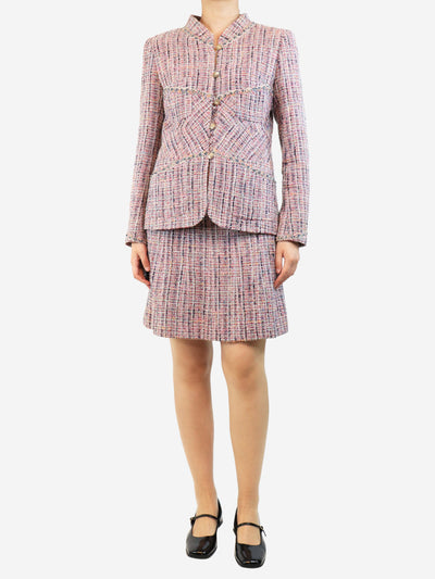 Pink vintage tweed boucle jacket and skirt set - size UK 8 Sets Chanel 
