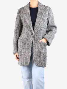 Isabel Marant Black wool-blend teddy coat - size UK 8