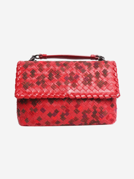 Red Intrecciato leather shoulder bag product image