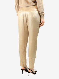 Neutral silk trousers - size UK 12 Trousers Brunello Cucinelli 