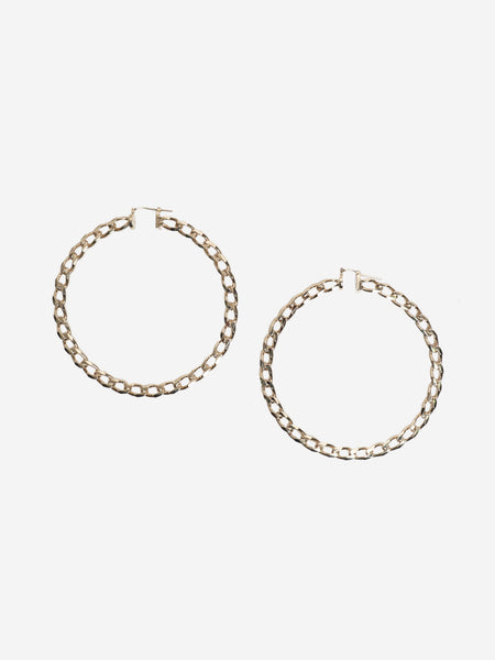 Gold chain-hoop earings product image