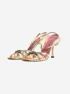 Gucci Gold leather sandal heels - size EU 38