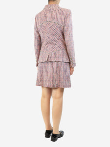 Chanel Pink vintage tweed boucle jacket and skirt set - size UK 8