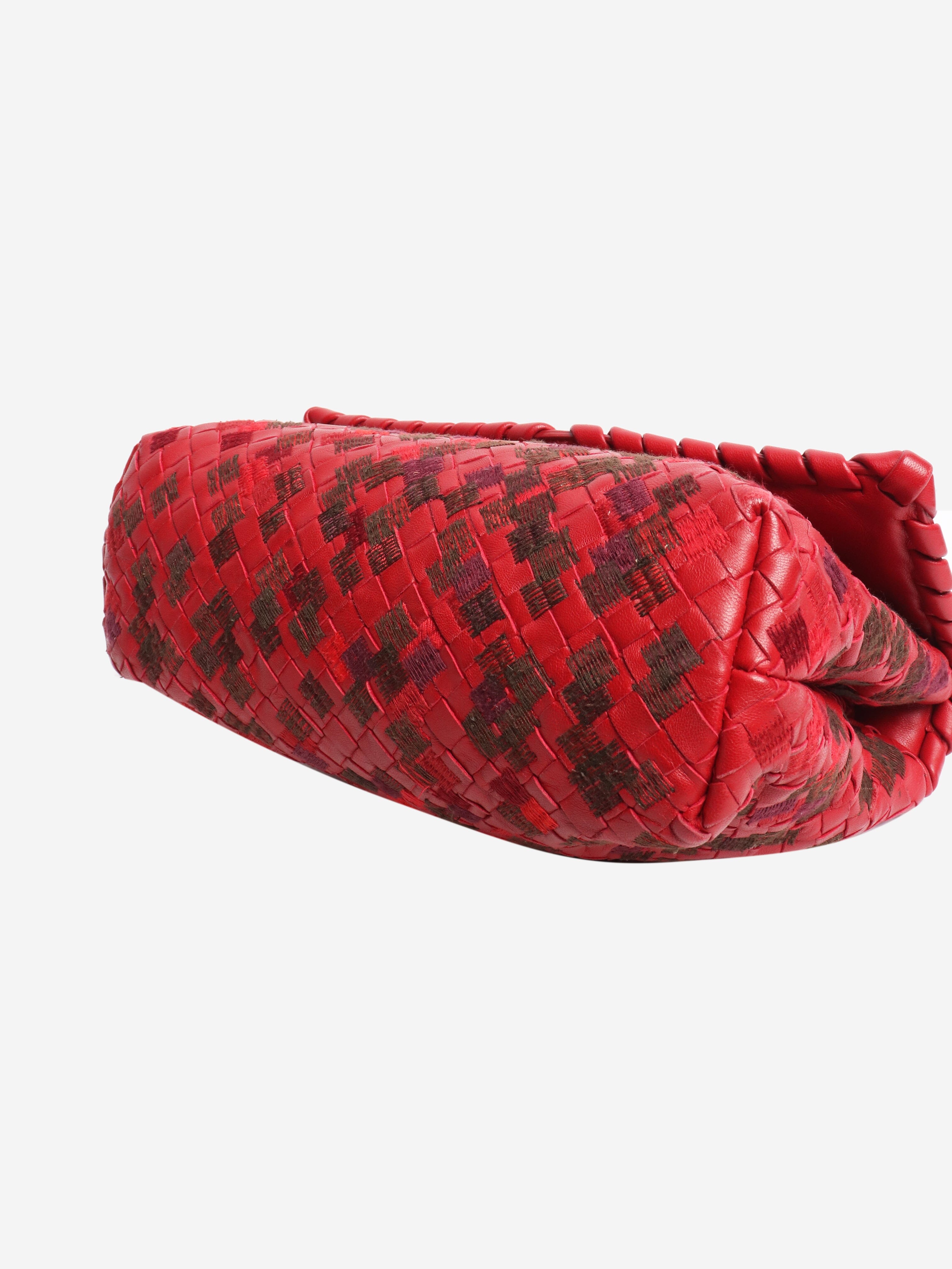 Red Intrecciato leather shoulder bag Shoulder bags Bottega Veneta 