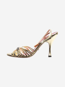 Gucci Gold leather sandal heels - size EU 38