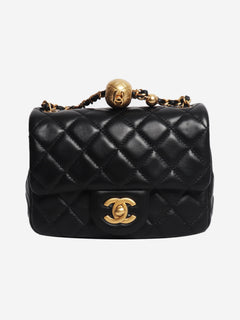 Black mini diamond-quilted lambskin Classic Single Flap bag