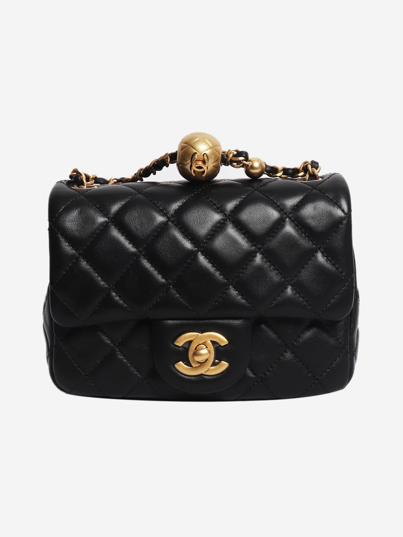 Black mini diamond-quilted lambskin Classic Single Flap bag