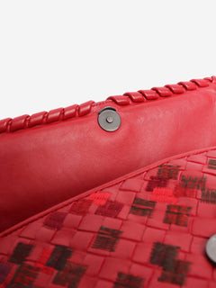 Red Intrecciato leather shoulder bag Shoulder bags Bottega Veneta 