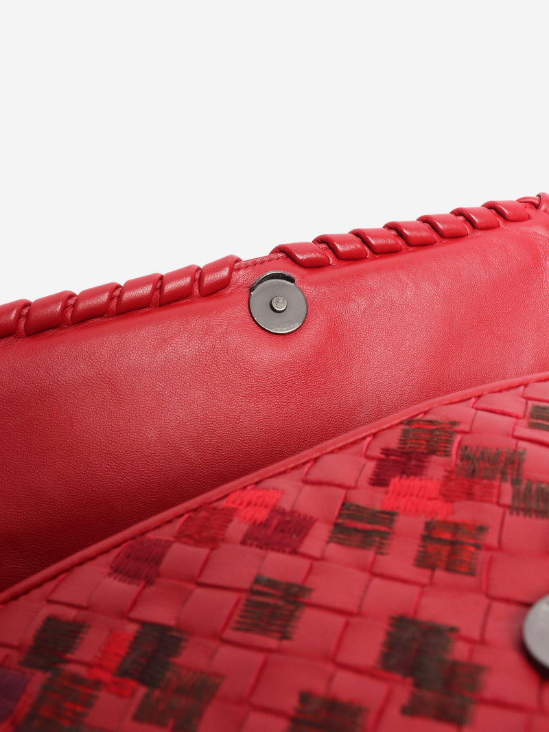 Red Intrecciato leather shoulder bag Shoulder bags Bottega Veneta 