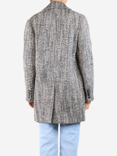Black wool-blend teddy coat - size UK 8 alternate image