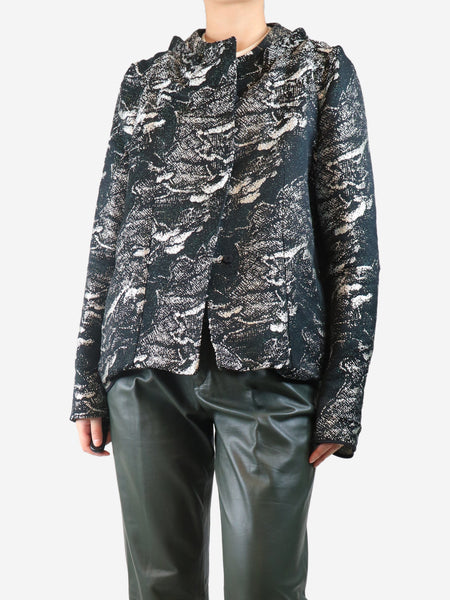 Black and silver jacquard jacket - size UK 10 product image
