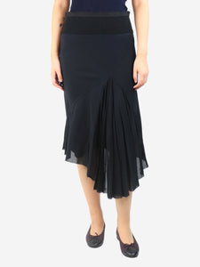 Rick Owens Black draped stretch jersey skirt - size UK 8