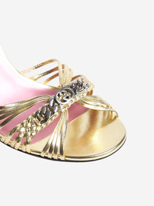 Gucci Gold leather sandal heels - size EU 38