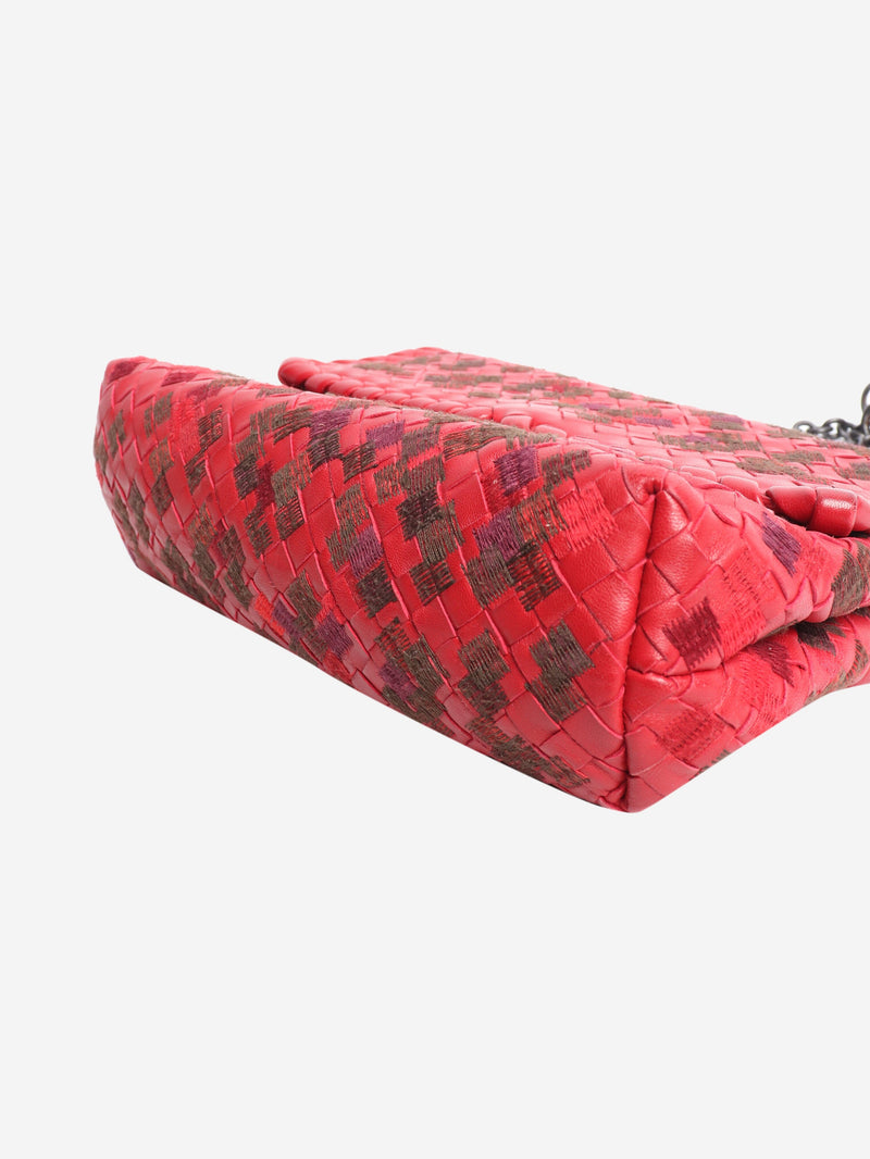 Red Intrecciato leather shoulder bag Shoulder bags Bottega Veneta 