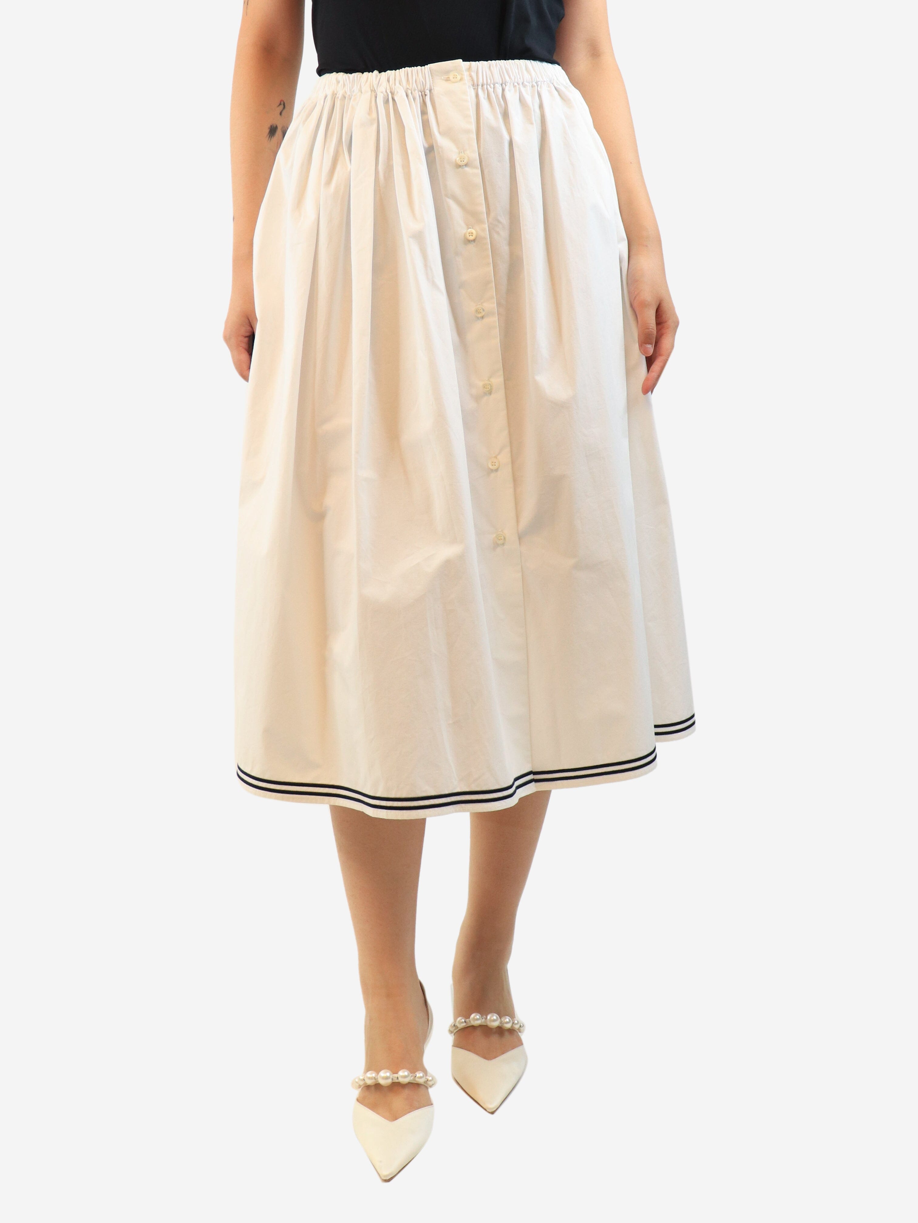 White cotton button-front midi skirt - size UK 8 Skirts Miu Miu 
