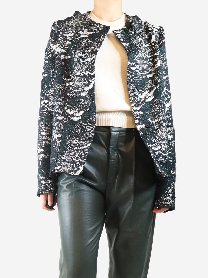 Black and silver jacquard jacket - size UK 10 Coats & Jackets Marni 