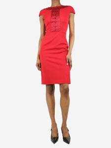 Christian Dior Red wool and silk midi dress - size UK 6