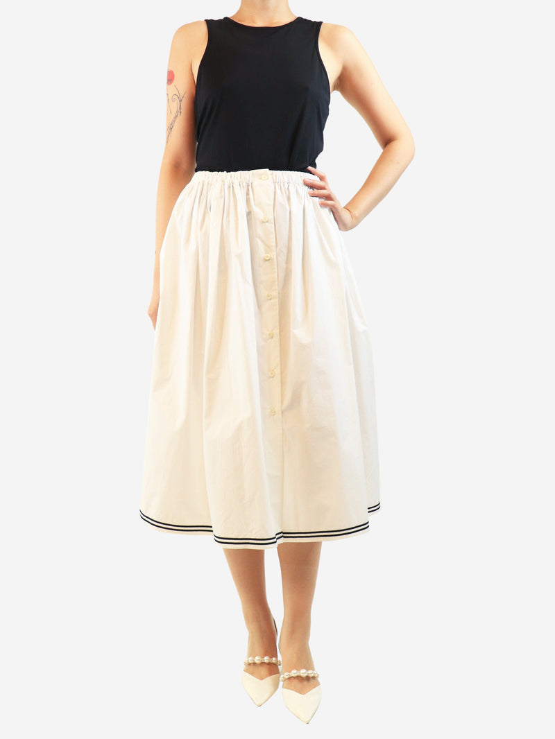 White cotton button-front midi skirt - size UK 8 Skirts Miu Miu 