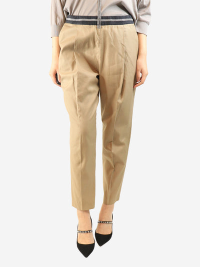 Neutral cotton-blend trousers - size UK 12 Trousers Brunello Cucinelli 