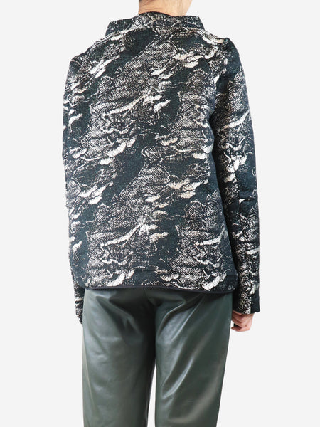 Black and silver jacquard jacket - size UK 10 alternate image