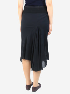 Rick Owens Black draped stretch jersey skirt - size UK 8