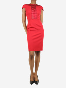 Christian Dior Red wool and silk midi dress - size UK 6