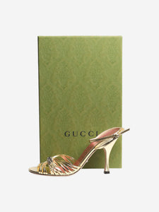 Gucci Gold leather sandal heels - size EU 38