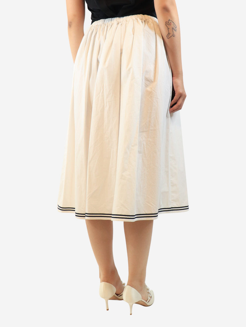 White cotton button-front midi skirt - size UK 8 Skirts Miu Miu 