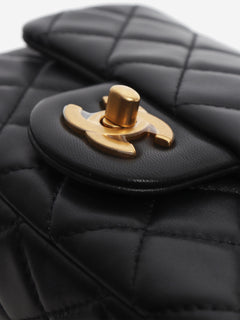 Black mini diamond-quilted lambskin Classic Single Flap bag