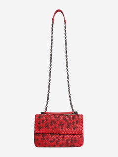 Red Intrecciato leather shoulder bag Shoulder bags Bottega Veneta 