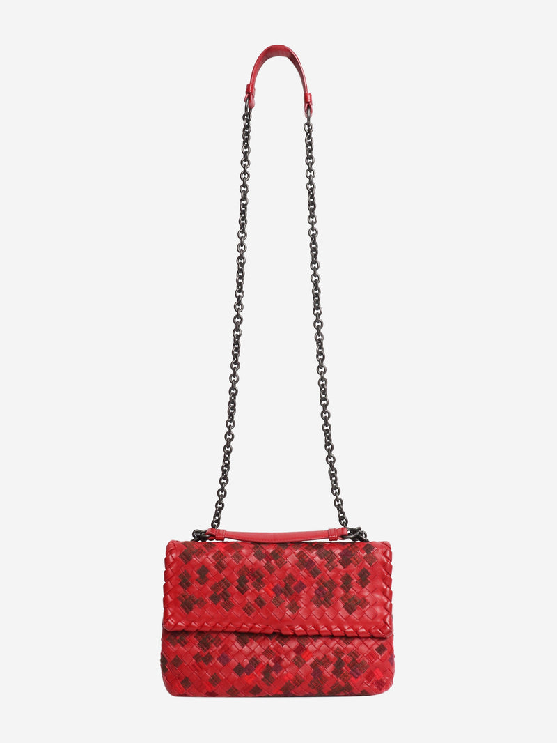 Red Intrecciato leather shoulder bag Shoulder bags Bottega Veneta 