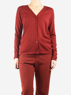 Red thin knit cardigan - size UK 10 Knitwear Max Mara 