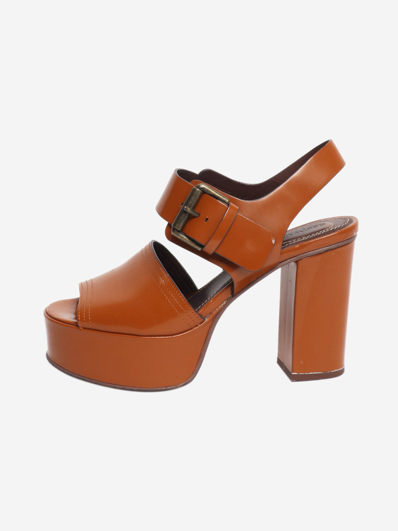 Tan platform sandals - size EU 38