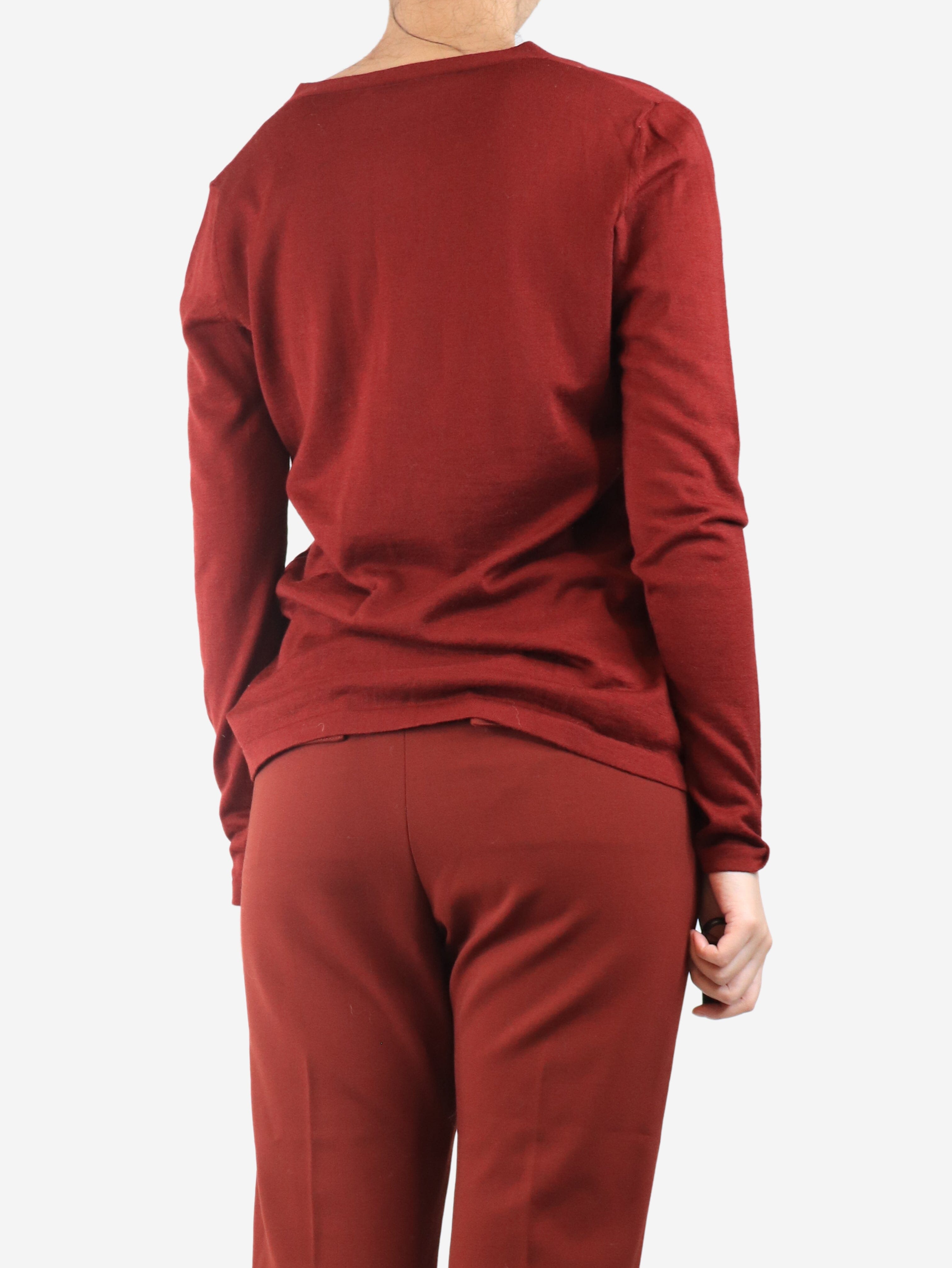 Red thin knit cardigan - size UK 10 Knitwear Max Mara 
