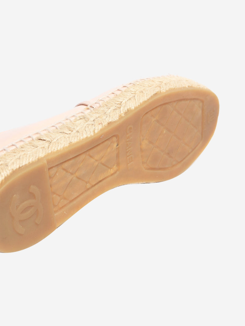 Pink patent leather espadrilles - size EU 36 Flat Shoes Chanel 