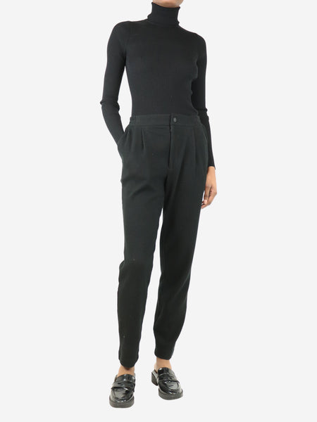 Black corduroy pleated trousers - size XS alternate image