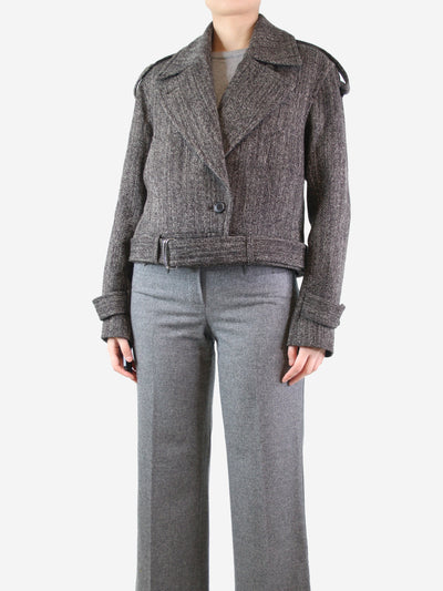 Charcoal belted wool jacket - size UK 10 Coats & Jackets Dries Van Noten 
