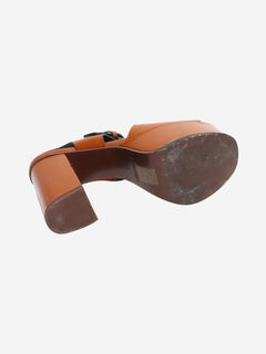 Tan platform sandals - size EU 38