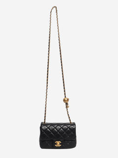 Black mini diamond-quilted lambskin Classic Single Flap bag